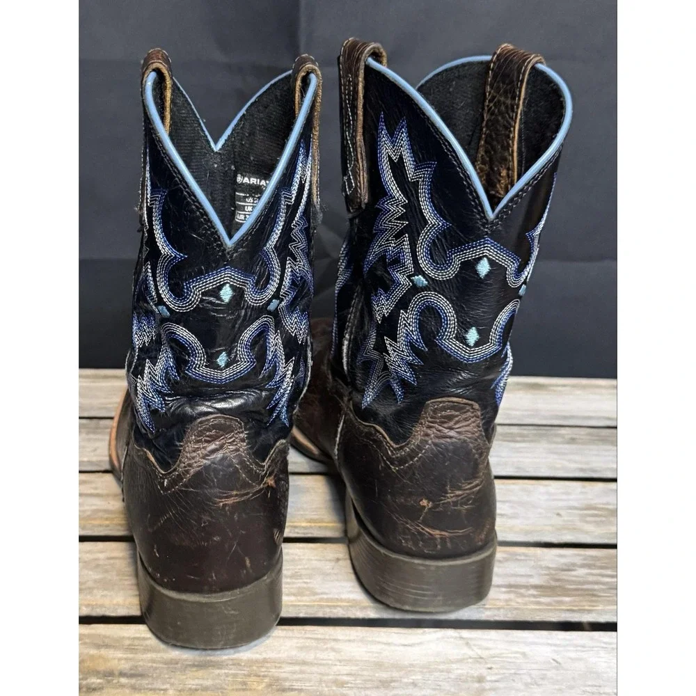 Ariat Mens Youth Brown Leather Western Mid Calf Square Toe Boots 10012794